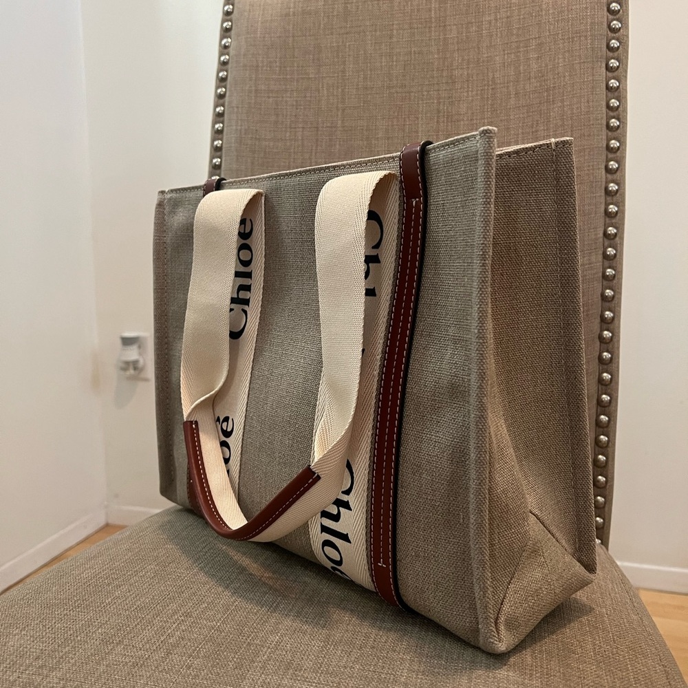 Chloe Woody Medium Logo Tote